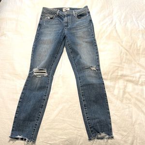 Paige Hoxton Ankle Distressed Dezi Destructed Raw Hem Jeans